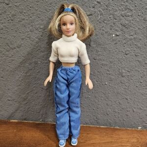 Vintage 1999 Britney Spears Play Along Doll 9" Blonde Blue Pants White Crop Top